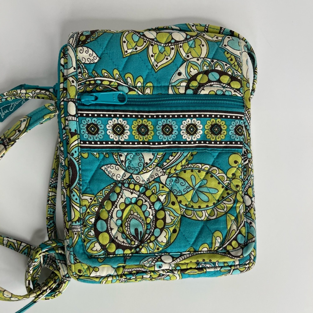 Vera Bradley Turquoise and Lime Crossbody Bag